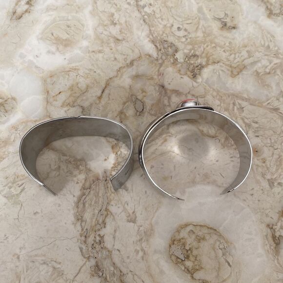 Stainless Steel Cuff Bracelets set of 2 - Picture 8 of 12